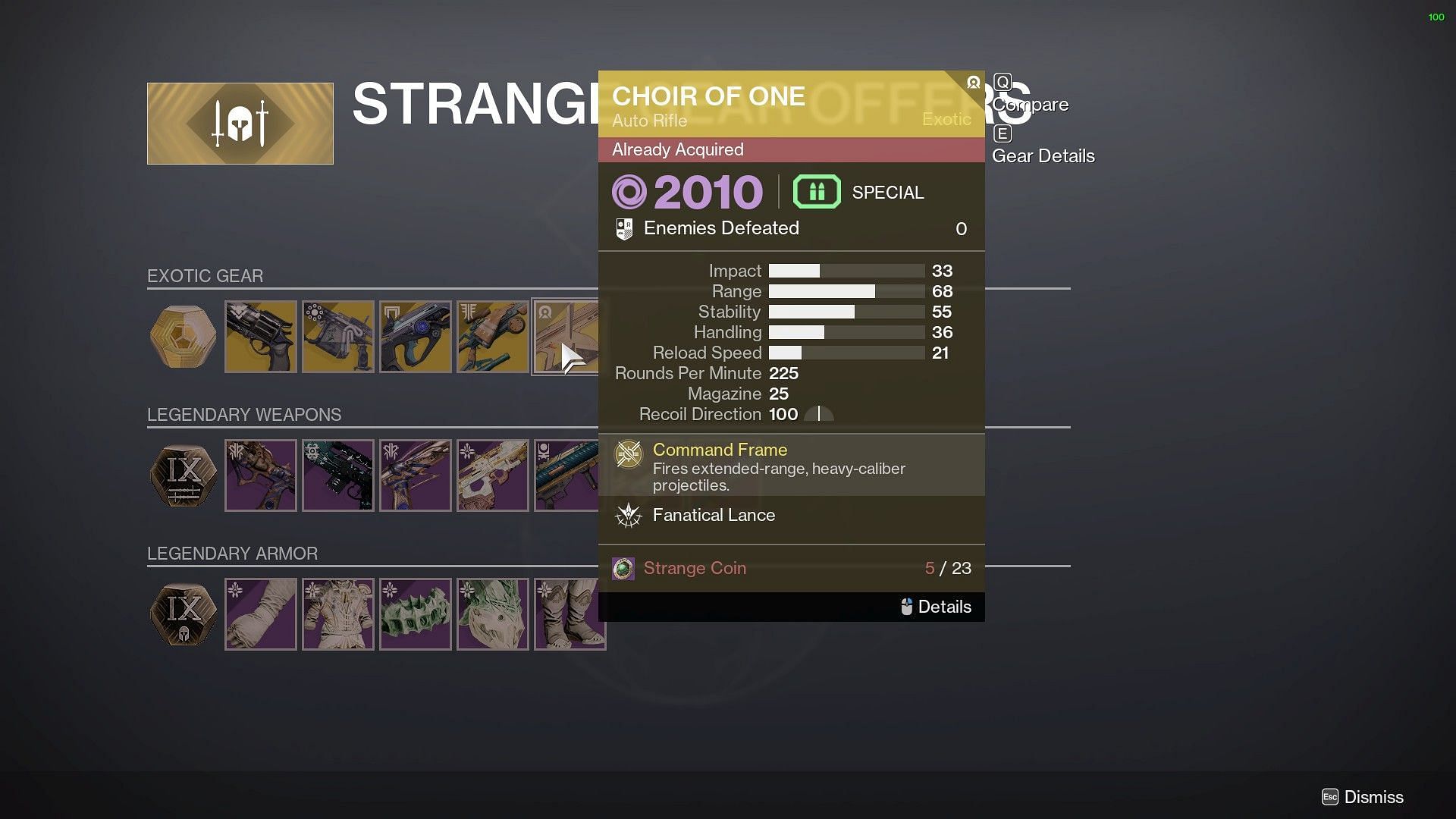 Choir of One Auto Rifle in Destiny 2 (Image via Bungie)